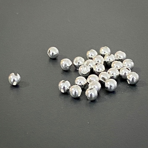 Flyfinz SLOTTED Tungsten Beads Silver - 25 per packet - BWCflies Australia