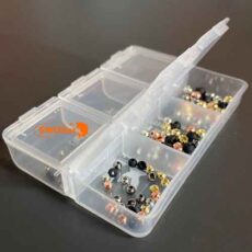 Hareline Slotted Tungsten Bead Standard Colours Assortment Box