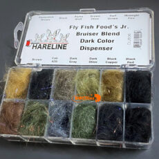 Hareline Fly Fish Food's Junior Bruiser Blend Dark Colour Dubbing Dispenser