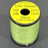 Uni Waxed threads 3/0 for fly tying in Olive colour