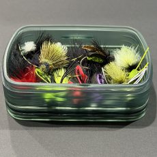 Aussie Bass Surface Flies Pack With Fishpond Predator Puck 2 for fly fishing
